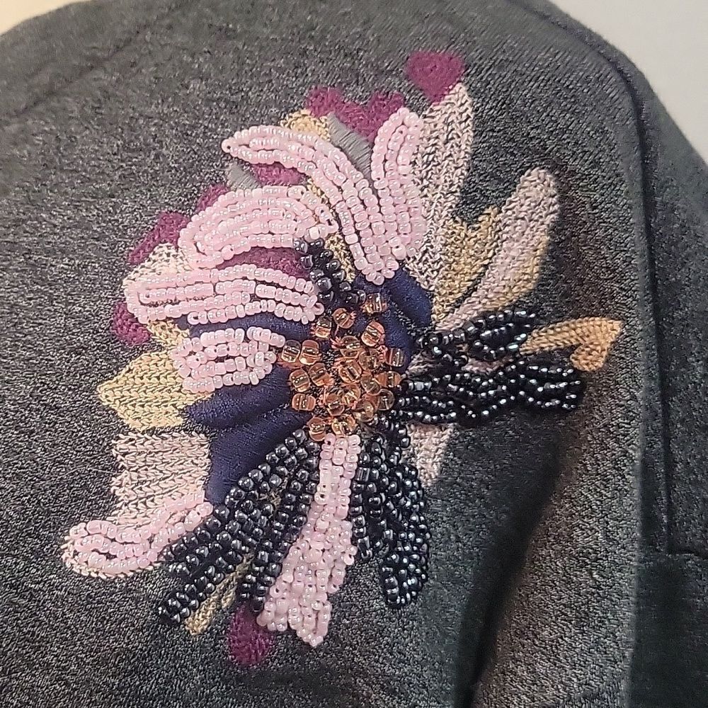 Vintage American Blues Great Beaded Sweater Sz-Large - Picture 2 of 7